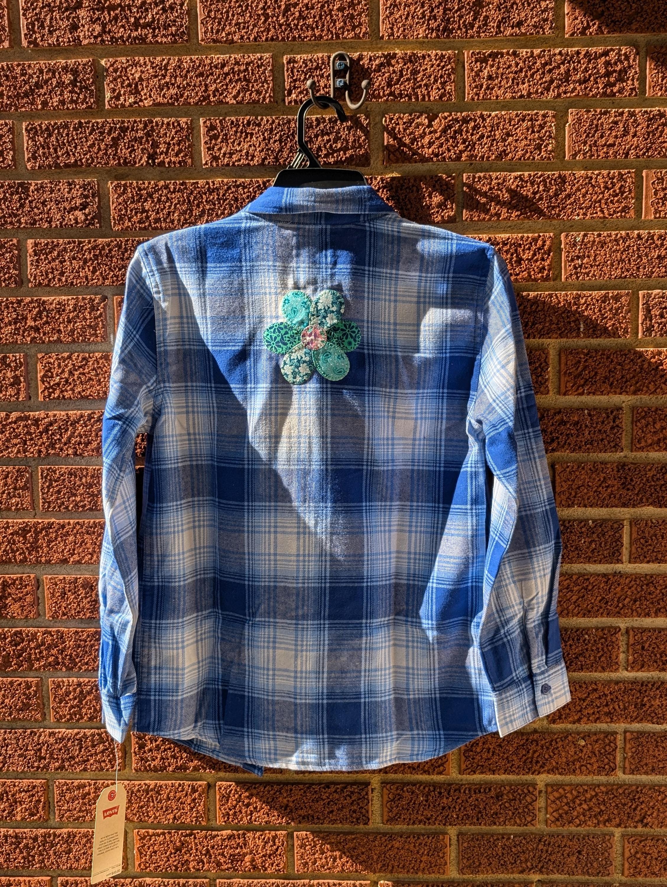 Youth Large Cat + Dog + Flower Upcycled Levi's Flannel
