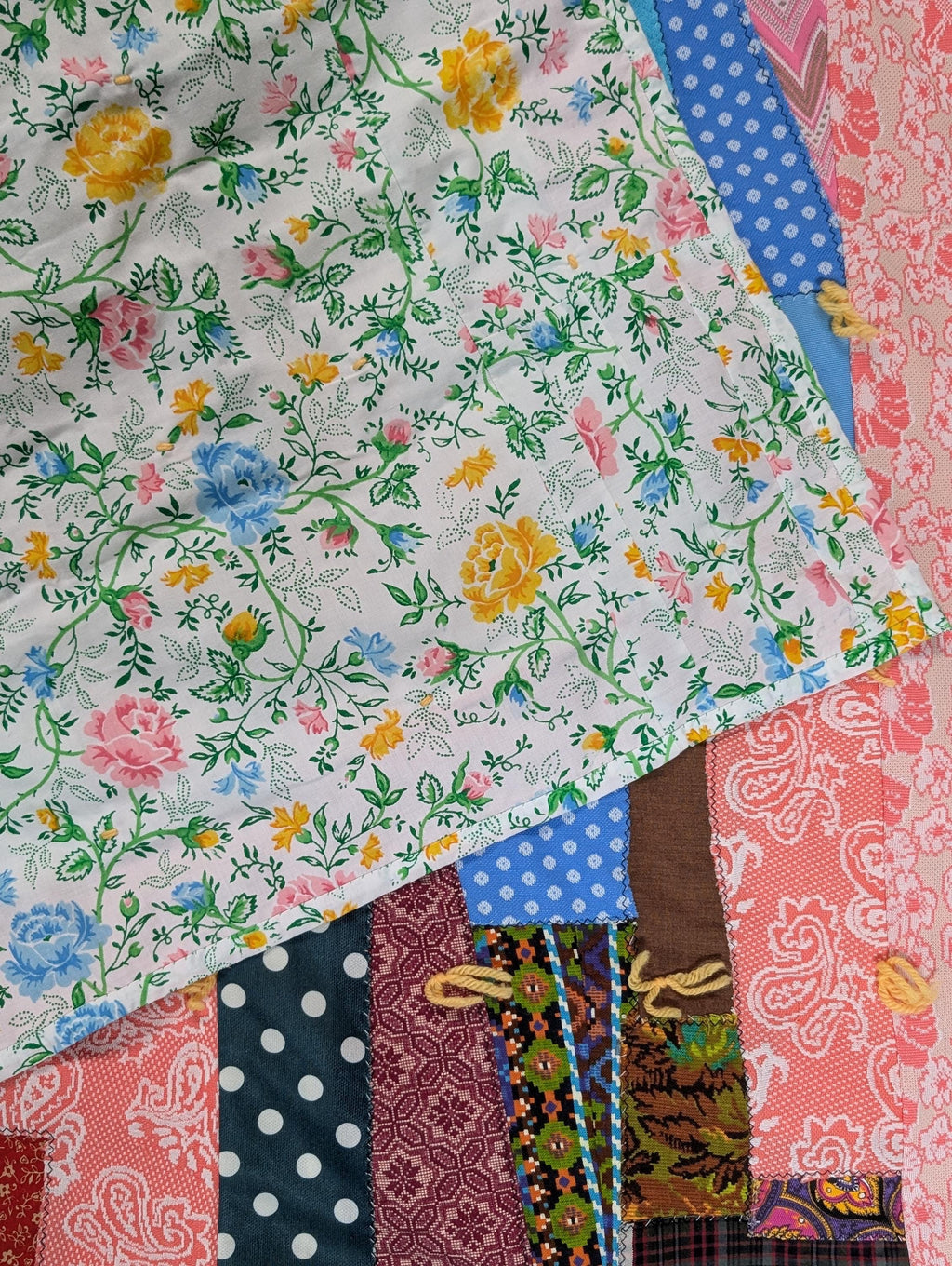 vintage reversible patchwork crazy quilt