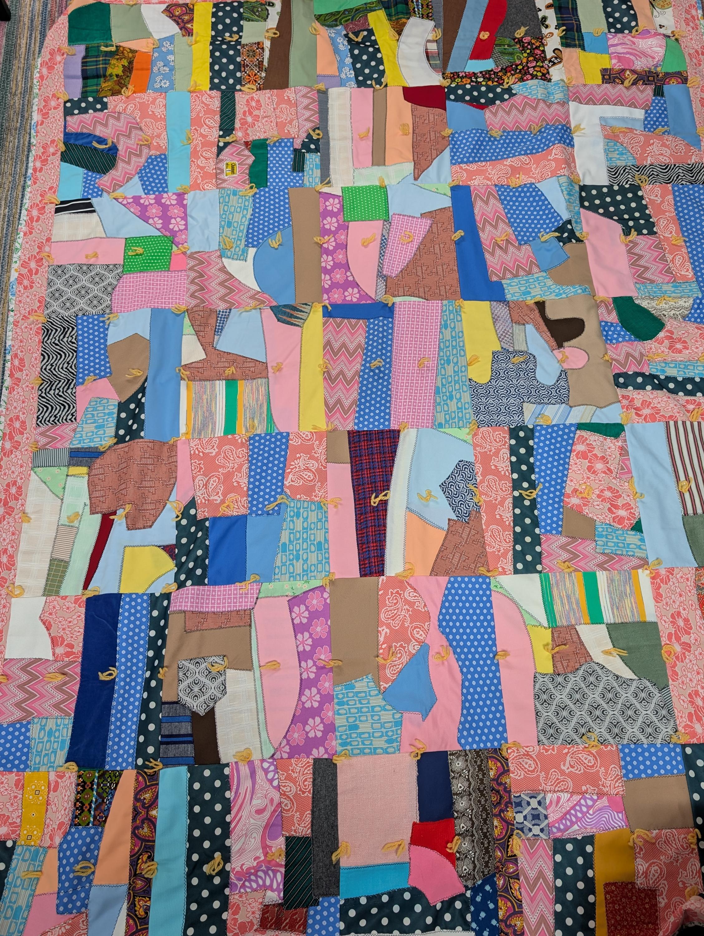 vintage reversible patchwork crazy quilt