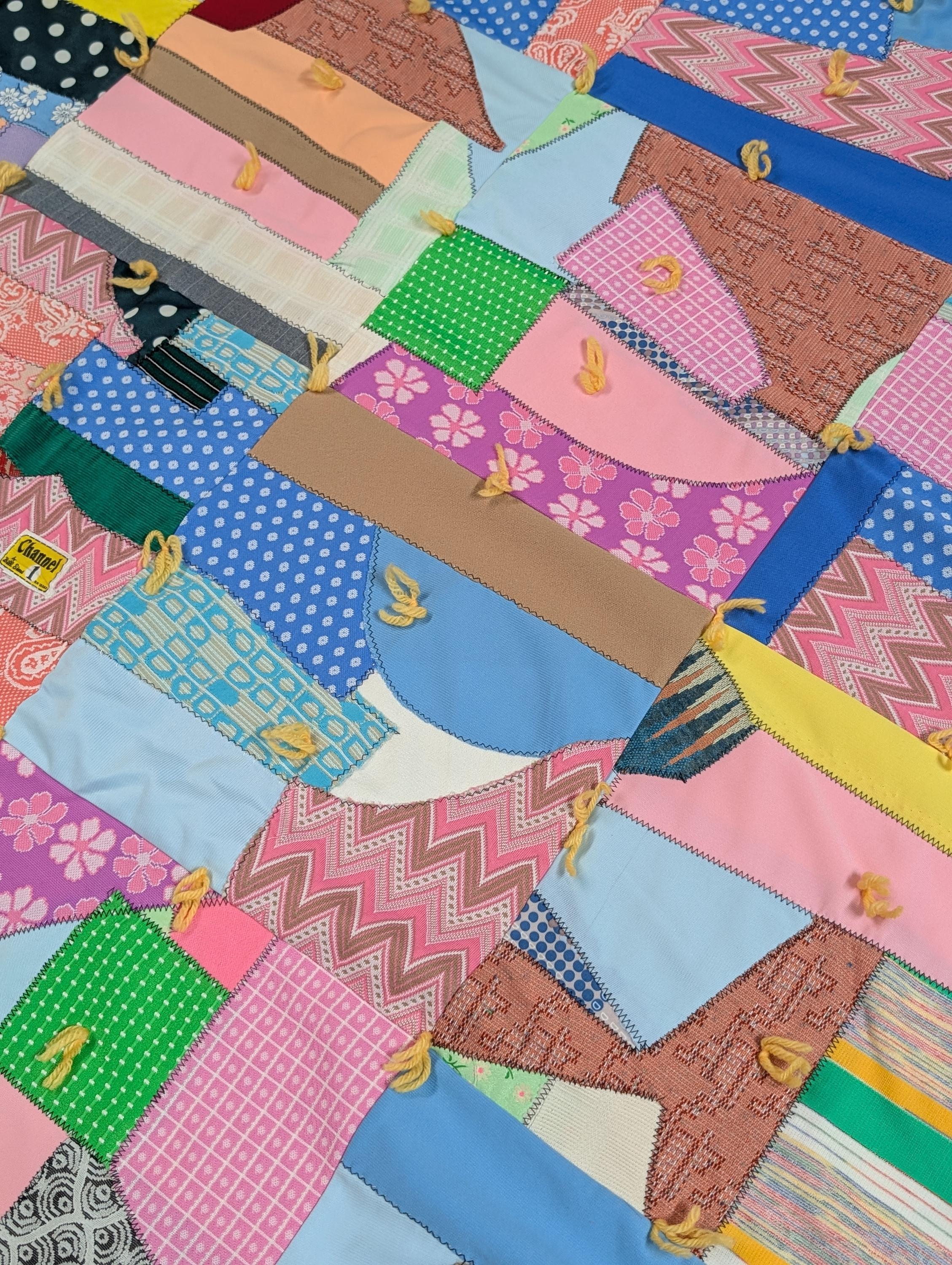 vintage reversible patchwork crazy quilt