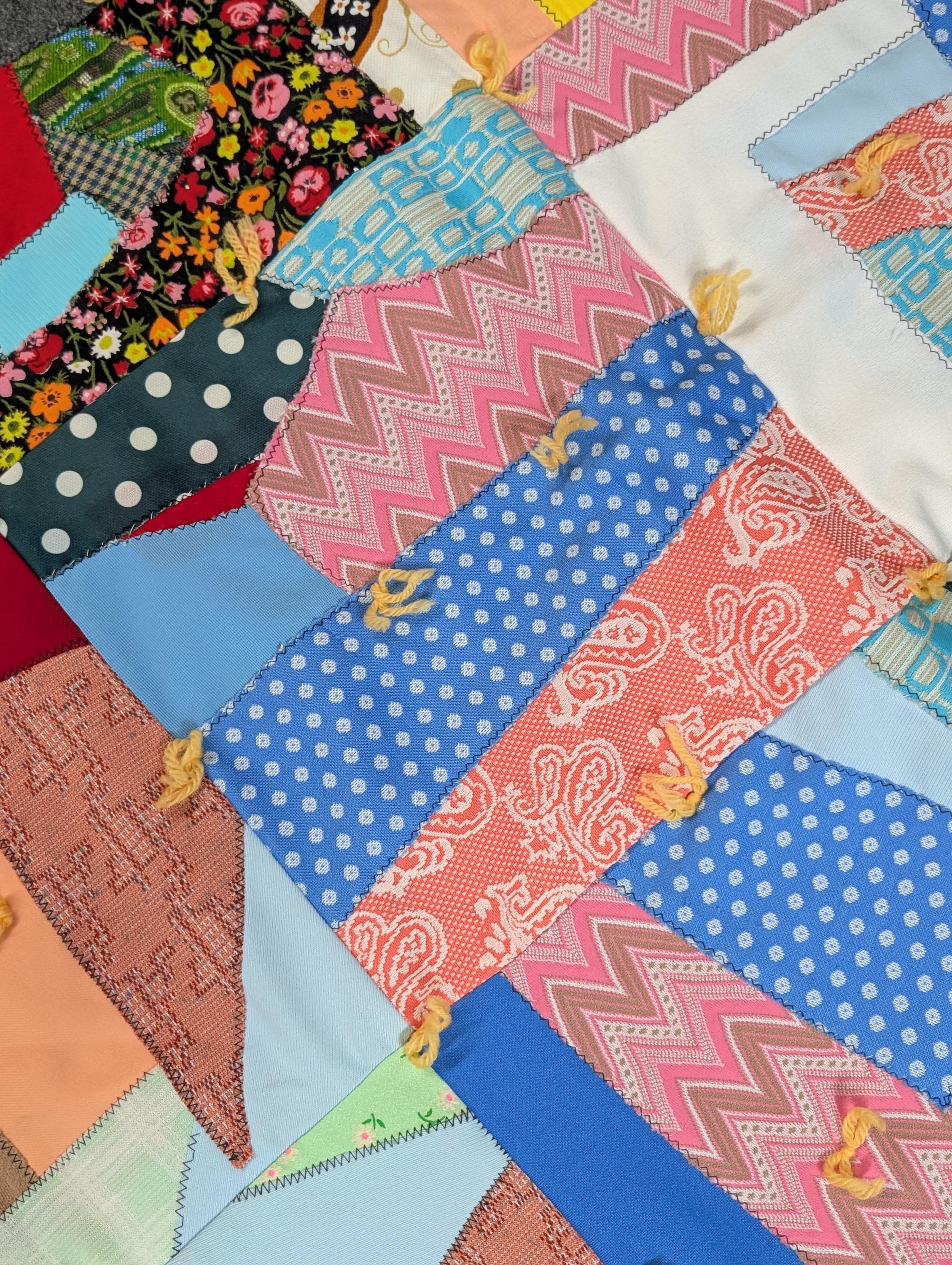 vintage reversible patchwork crazy quilt