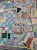 vintage reversible patchwork hand tied feed sack crazy quilt