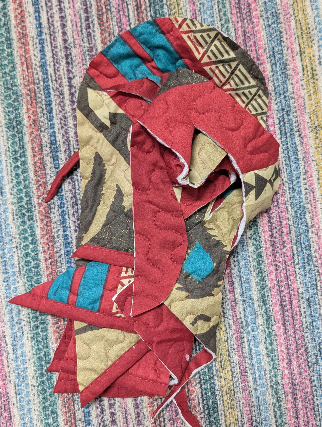 Quilt Scraps South Western Nostalgic Vintage Rework Upcycle DIY