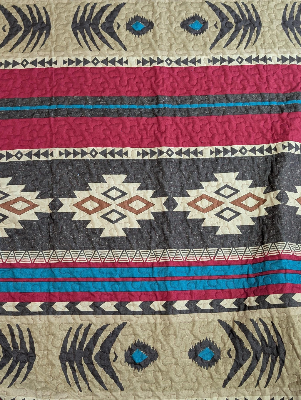 Quilt Scraps South Western Nostalgic Vintage Rework Upcycle DIY