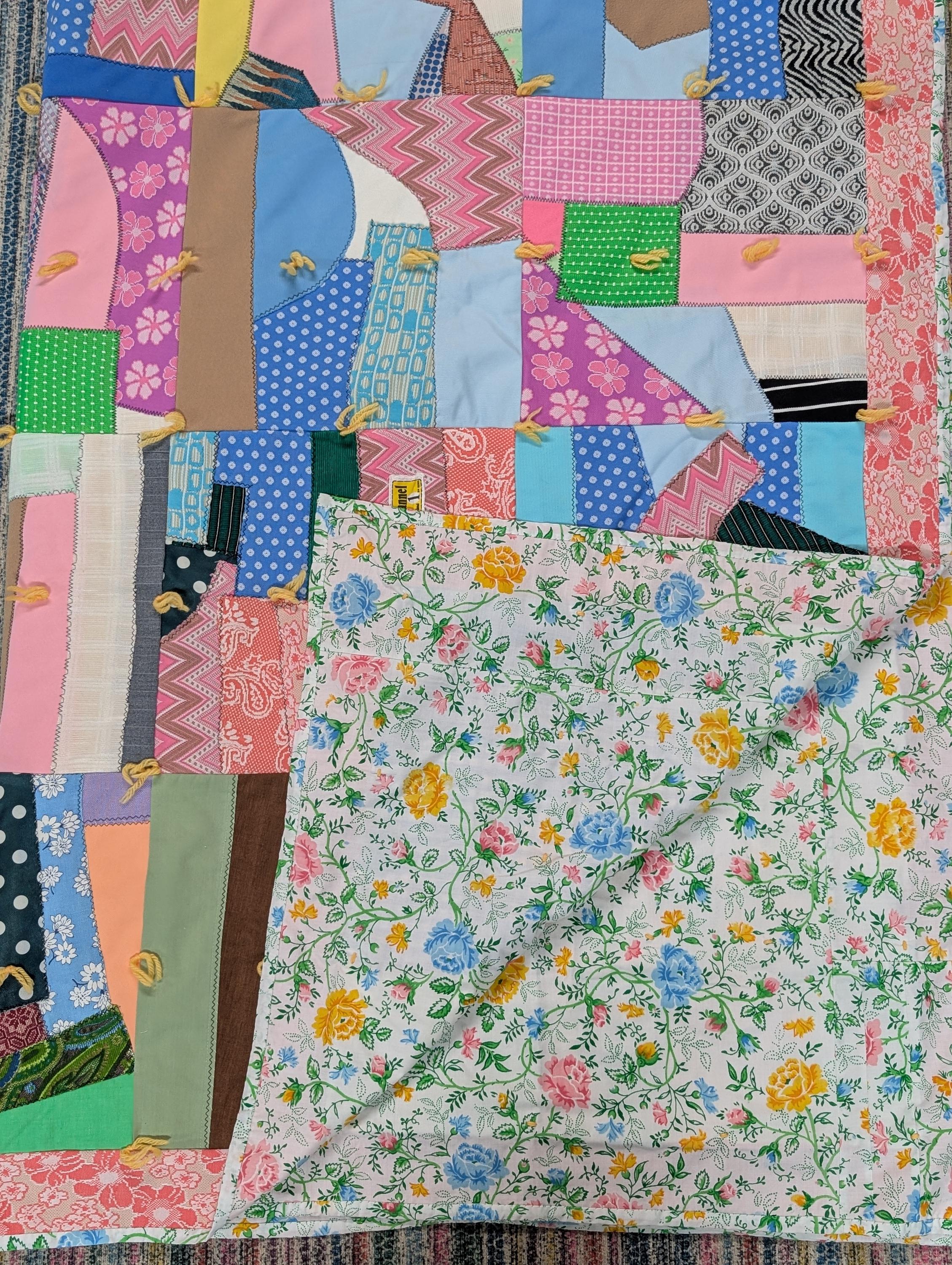 vintage reversible patchwork crazy quilt