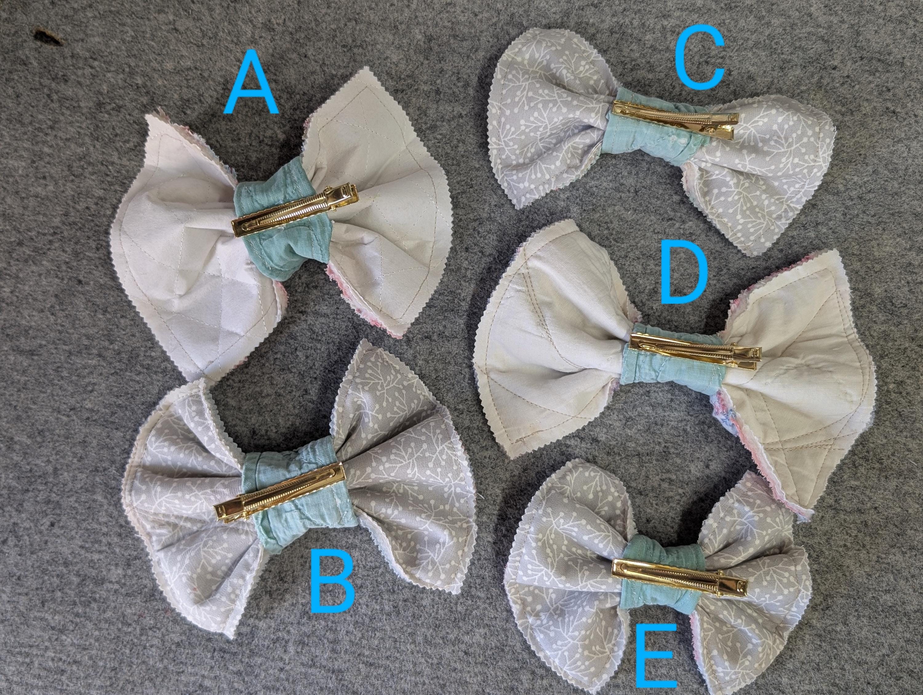 Vintage Quilt Bows Upcycled Reworked Hairbows