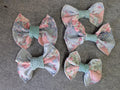 Vintage Quilt Bows Upcycled Reworked Hairbows