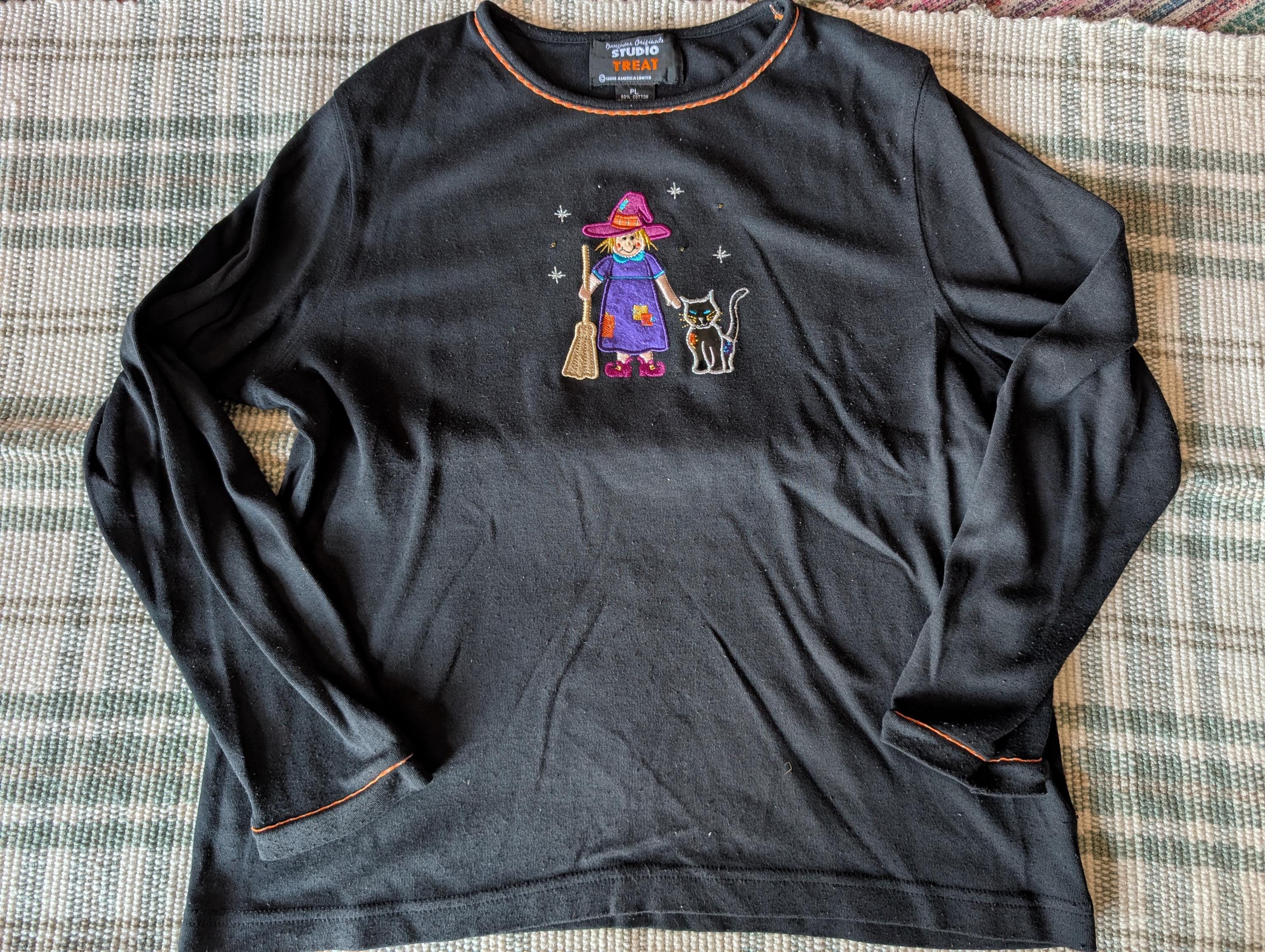 Vintage Halloween Holiday Designer Originals Studio Treat Ladies Women's Clothing Witch & Cat