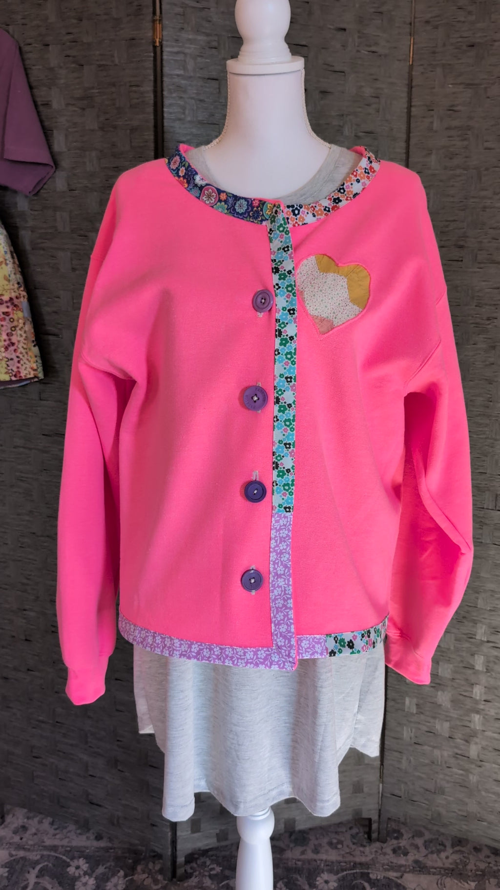 Reworked Reverse Applique Cardigan Large