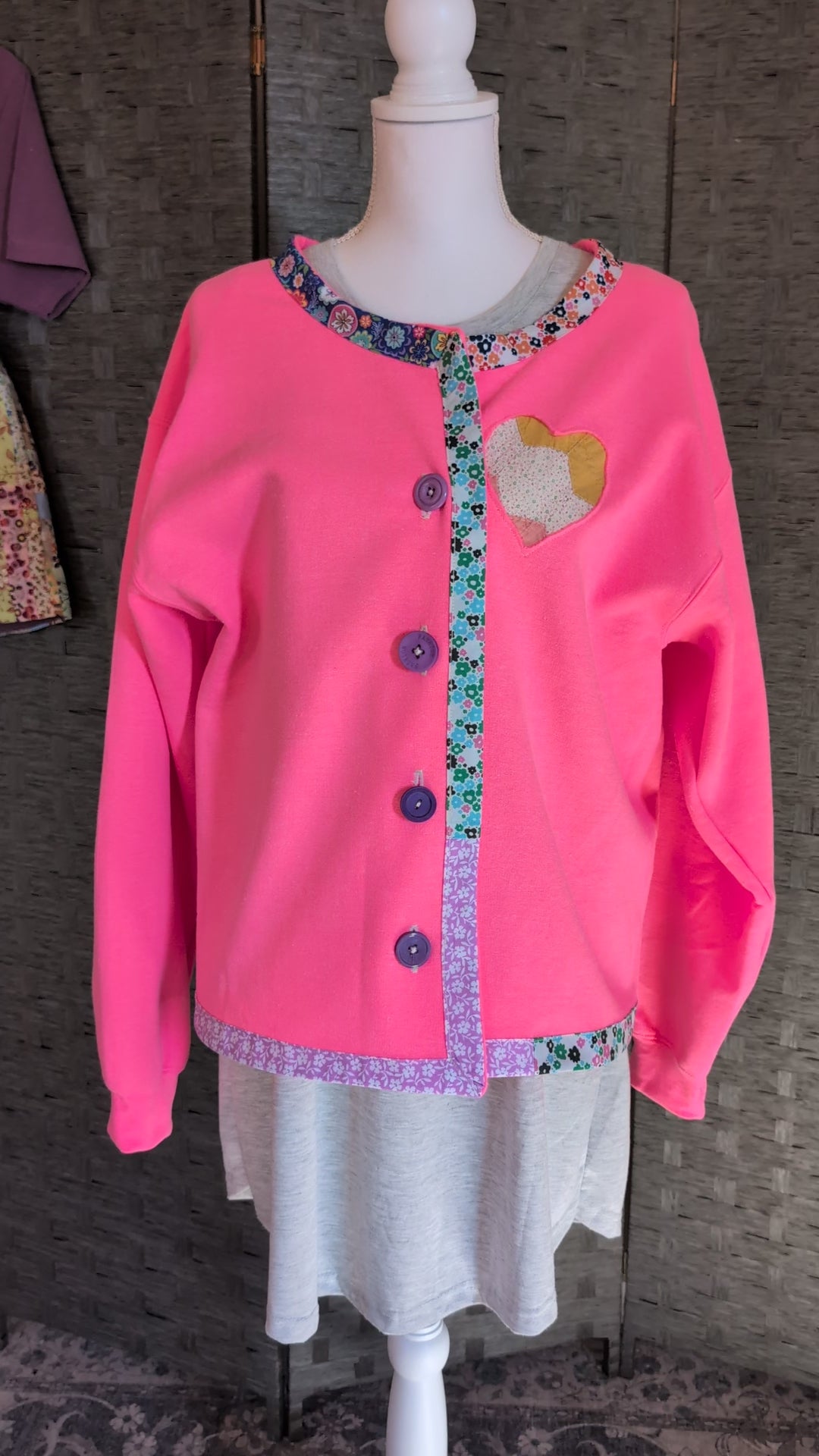 Reworked Reverse Applique Cardigan Large