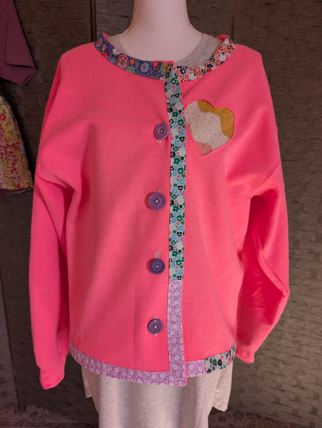 Reworked Reverse Applique Cardigan Large