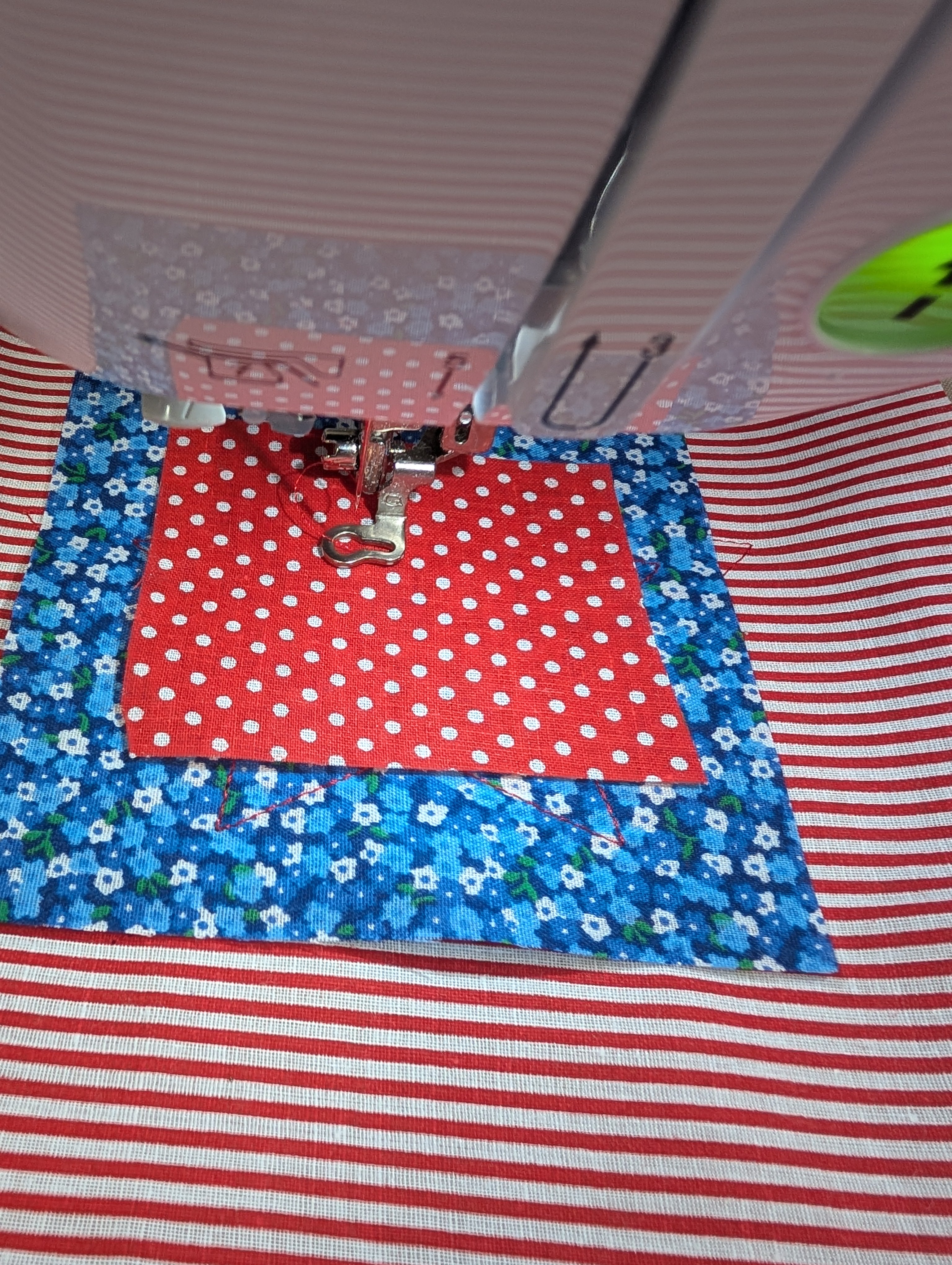 Patriotic Star Layered Bean Stitch Applique Embroidery