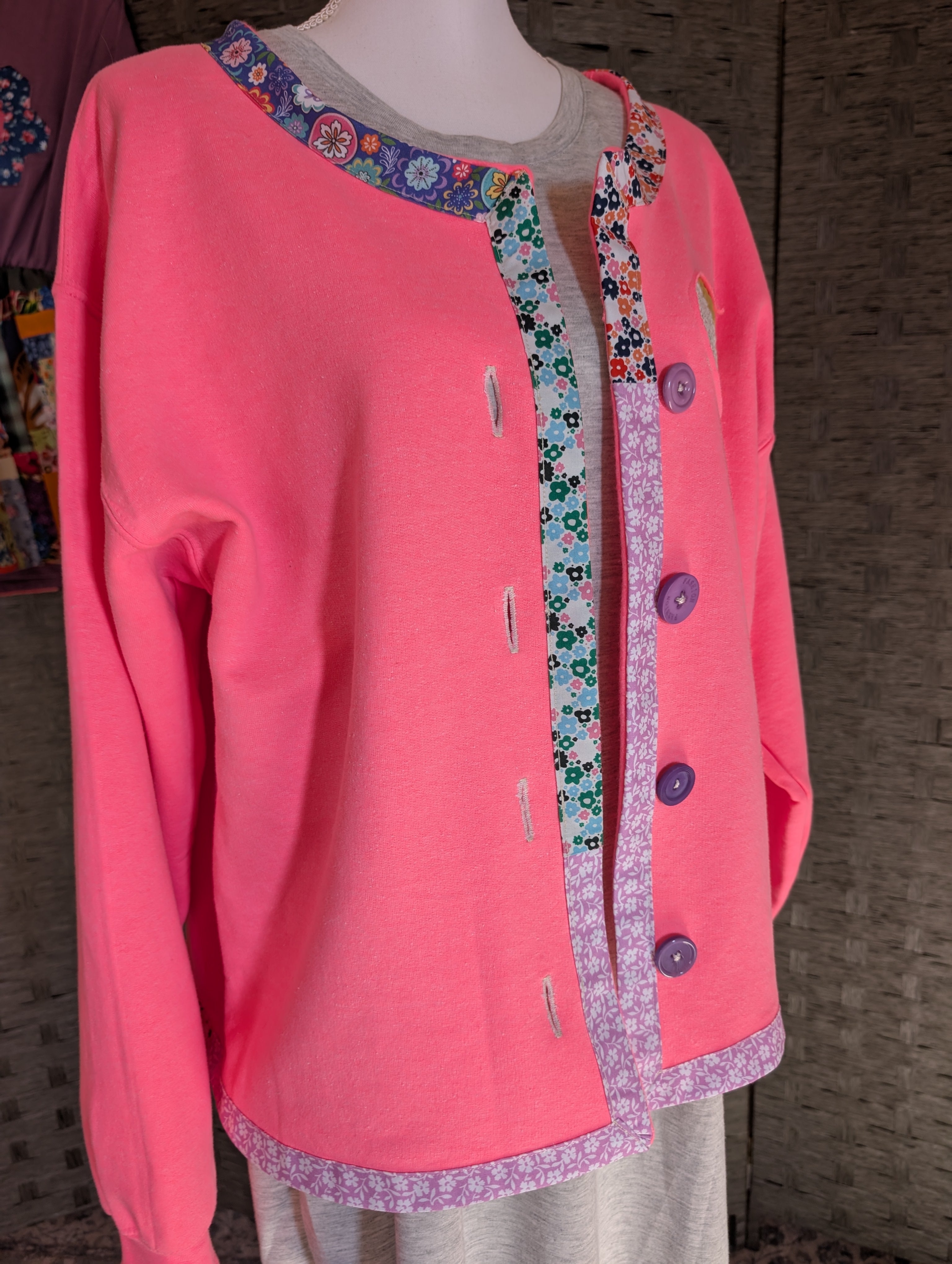 Reworked Reverse Applique Cardigan Large