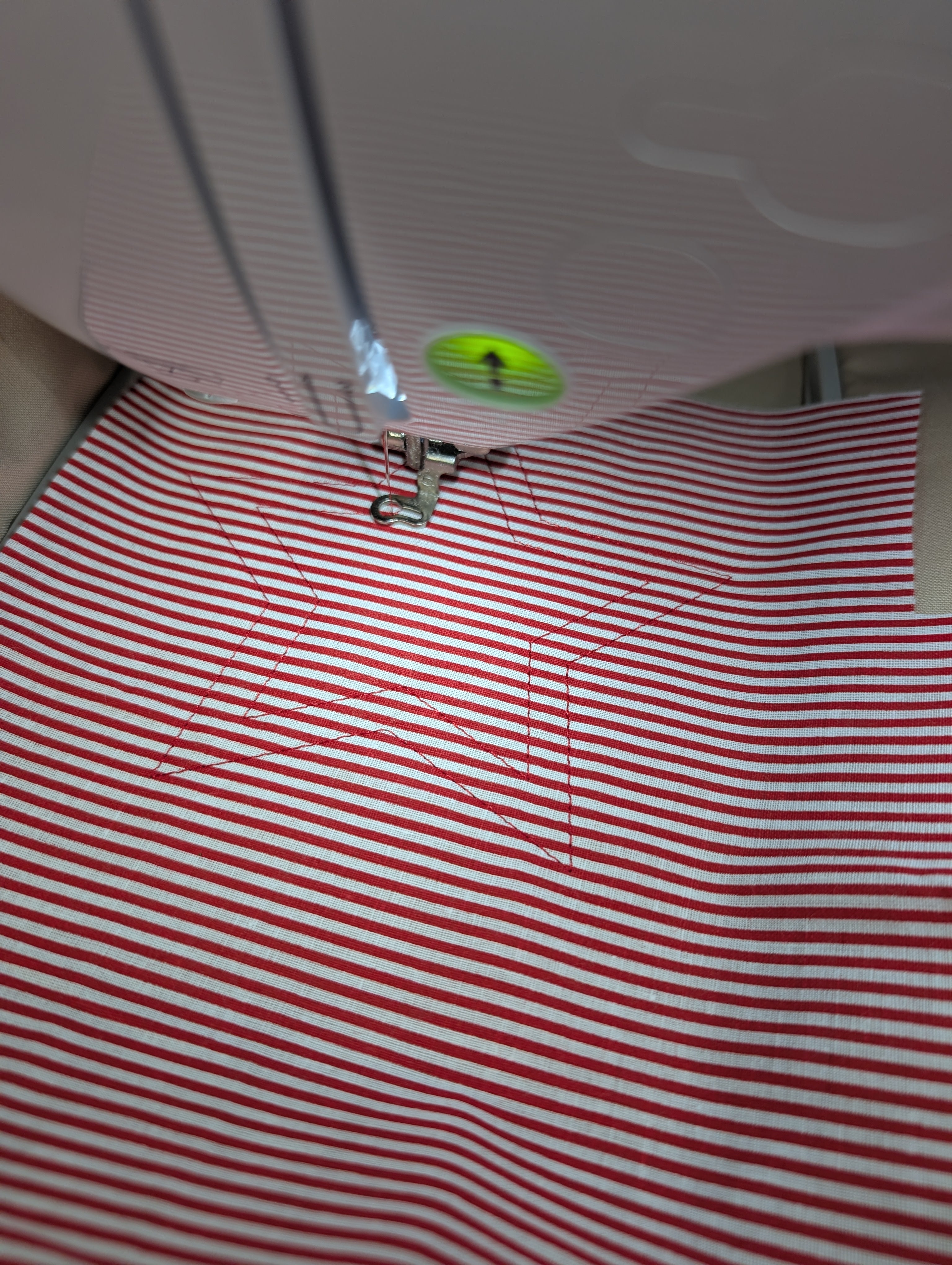 Patriotic Star Layered Bean Stitch Applique Embroidery