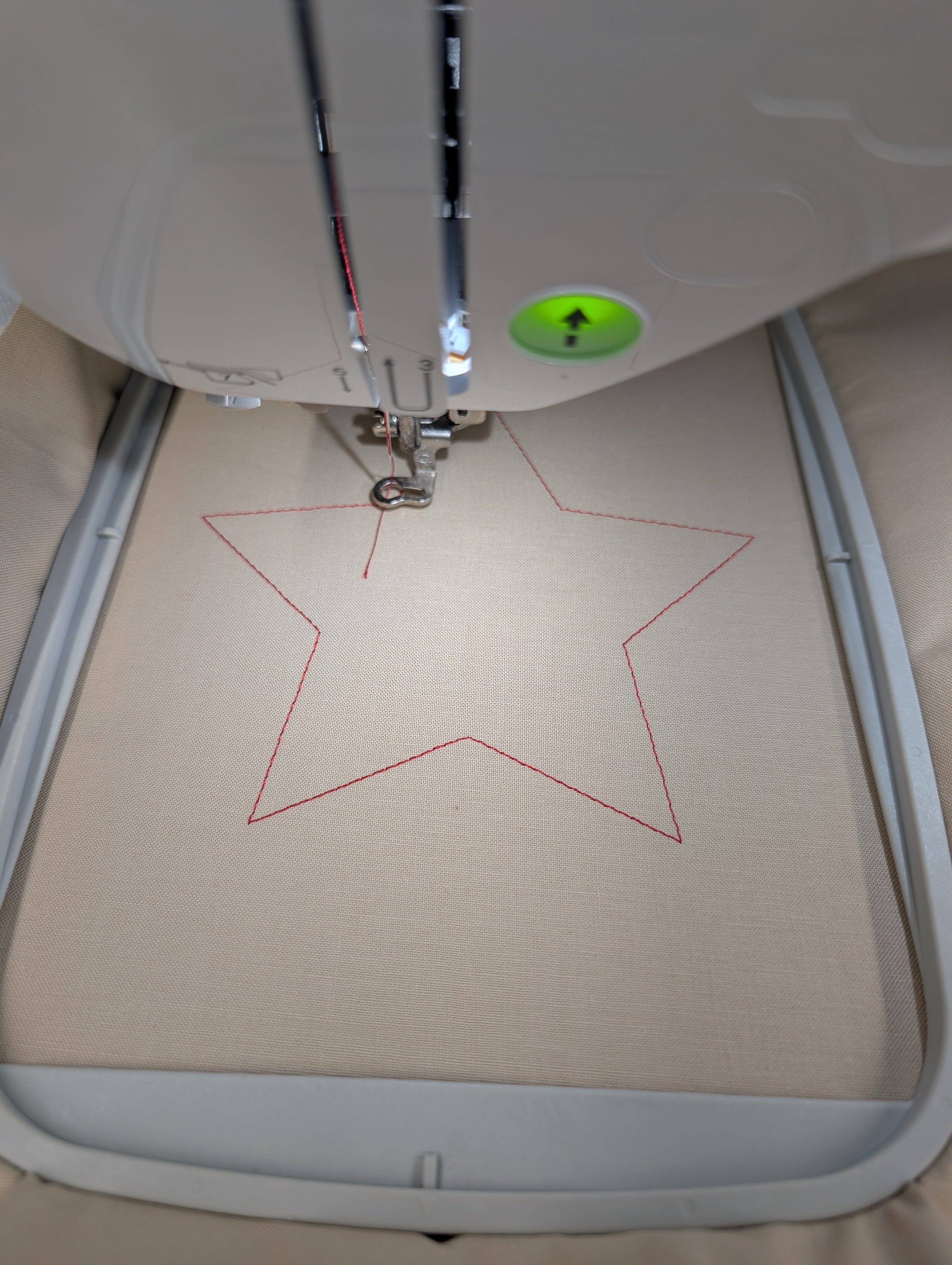Patriotic Star Layered Bean Stitch Applique Embroidery