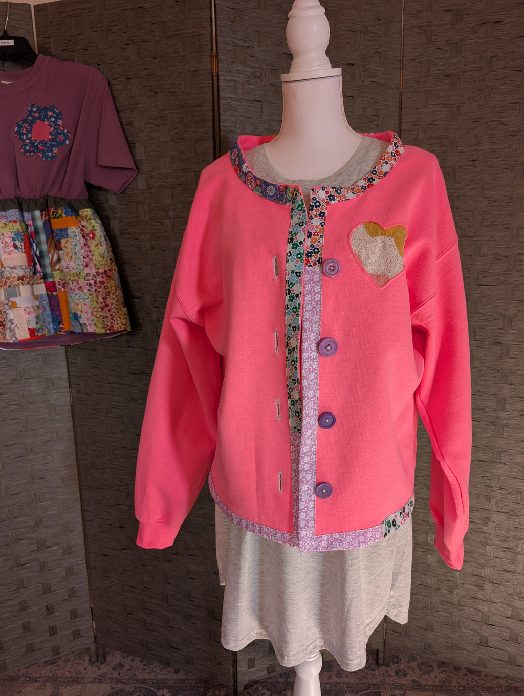 Reworked Reverse Applique Cardigan Large