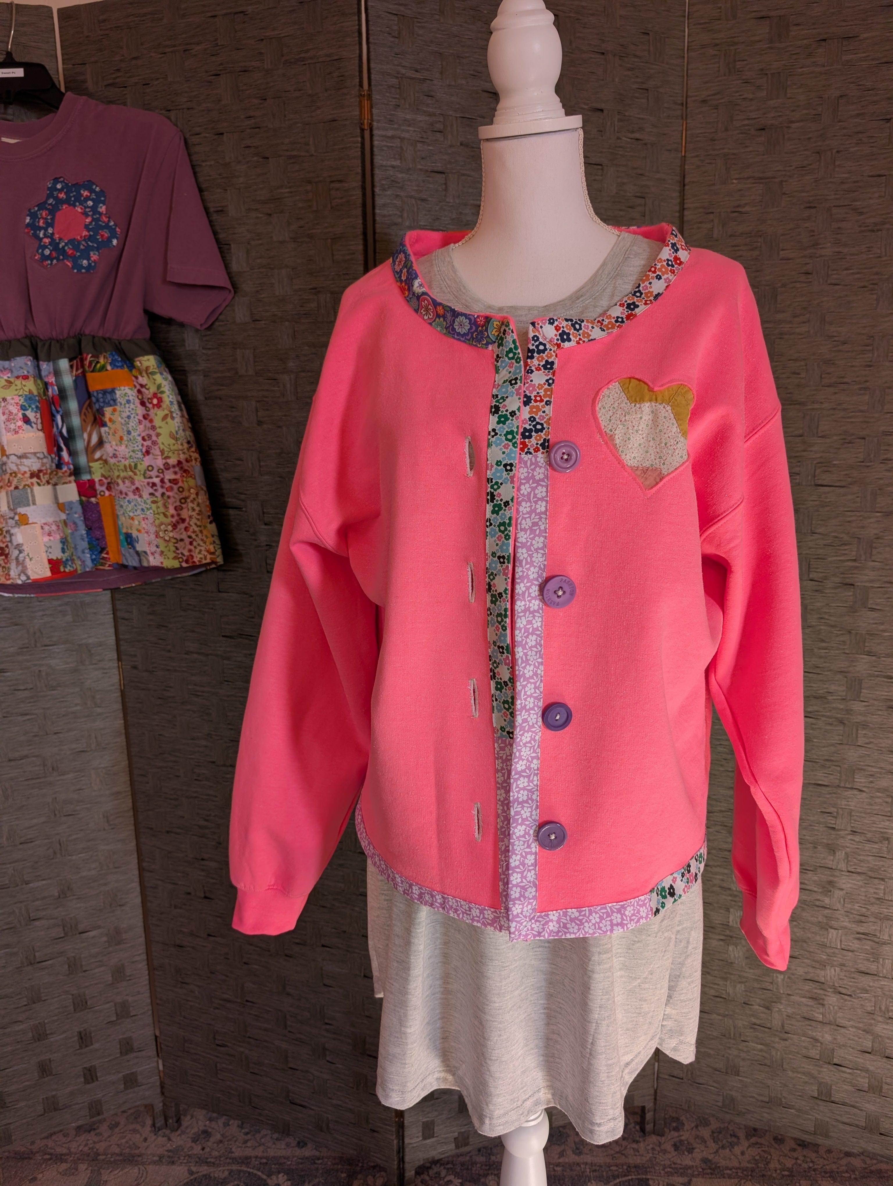 Reworked Reverse Applique Cardigan Large