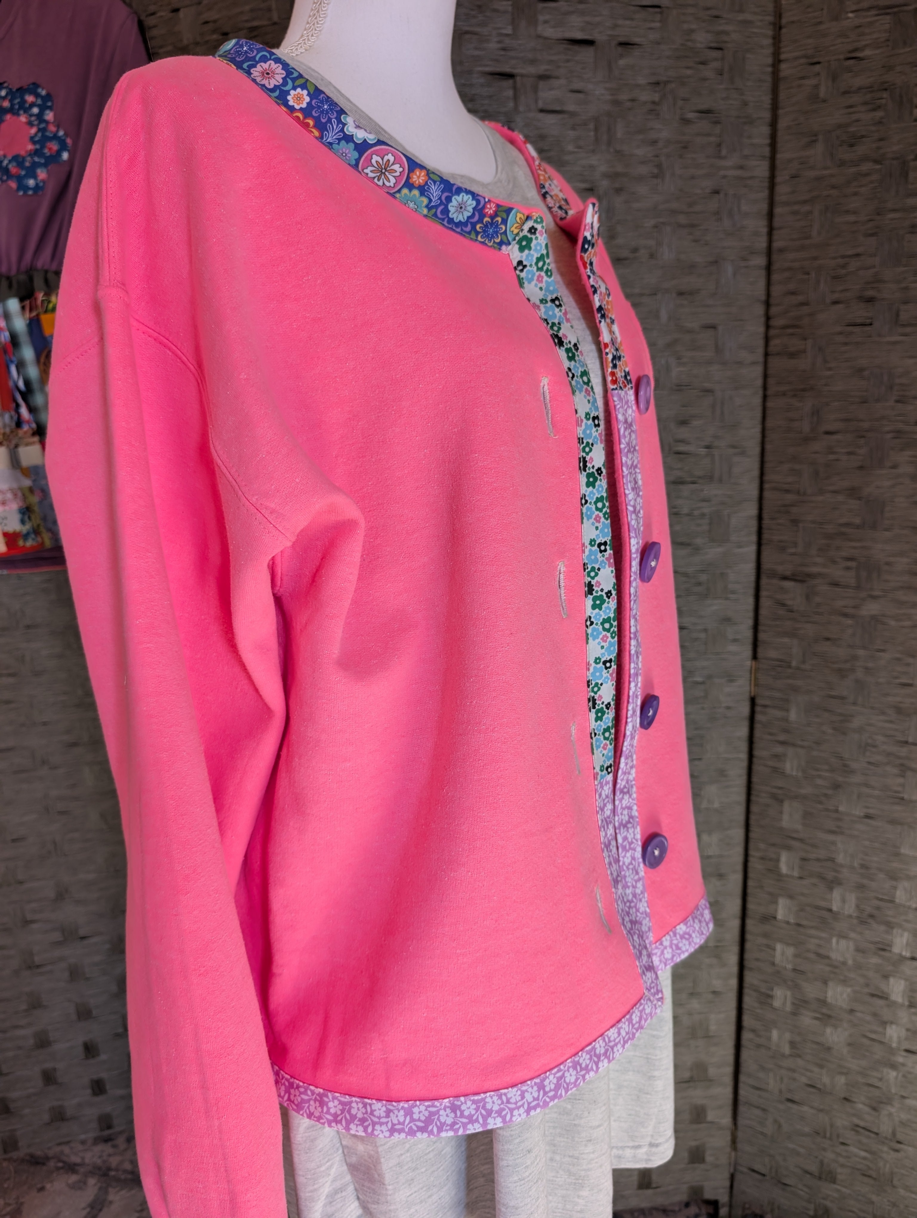 Reworked Reverse Applique Cardigan Large
